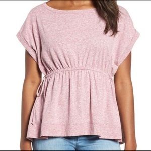 *SET OF TWO* Caslon Drawstring wait peplum tees